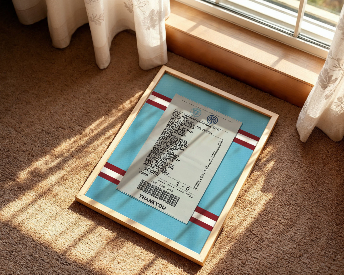 Manchester City 2023 UCL Final match receipt poster