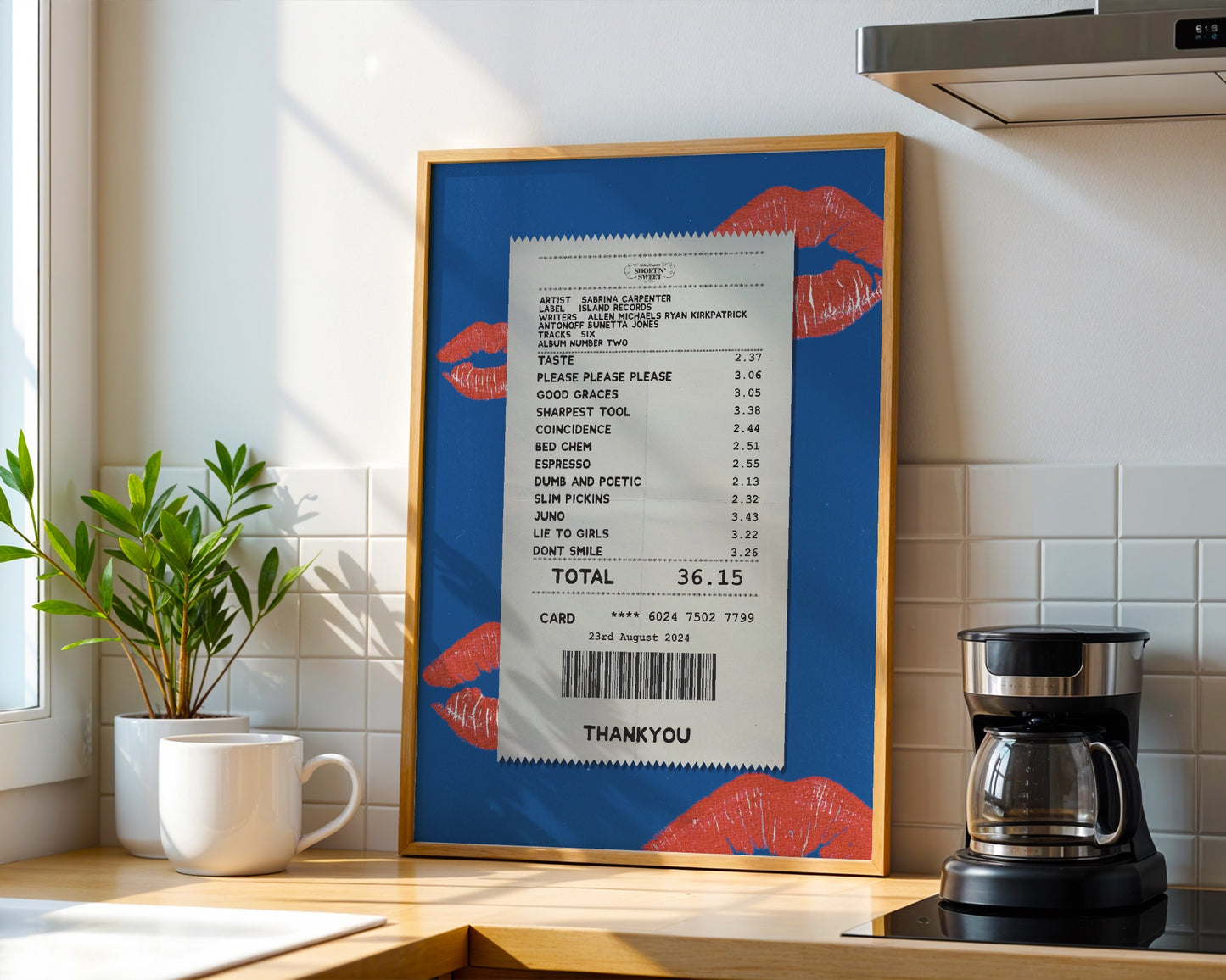 Sabrina Carpenter Short n Sweet receipt poster