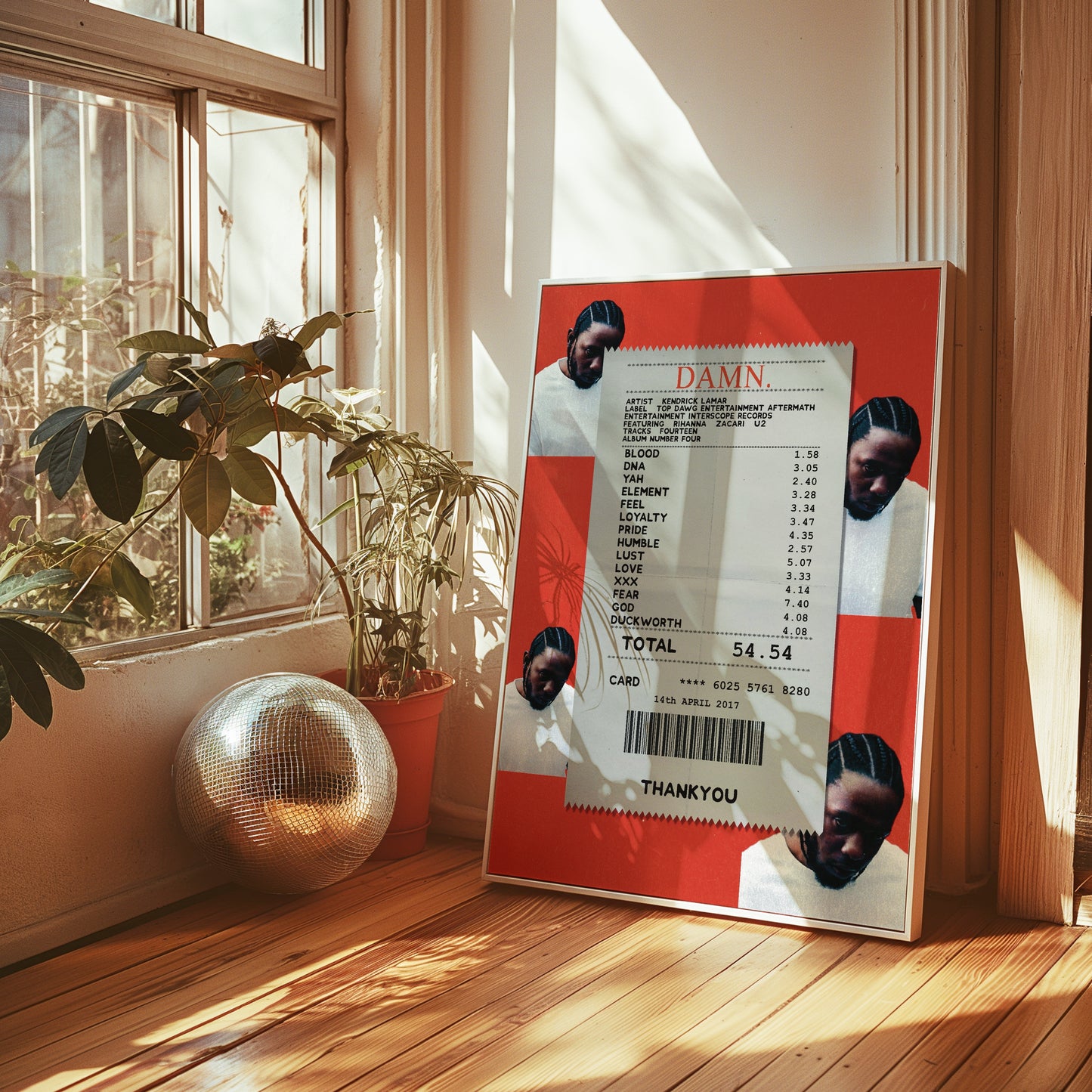 Kendrick Lamar Damn receipt poster
