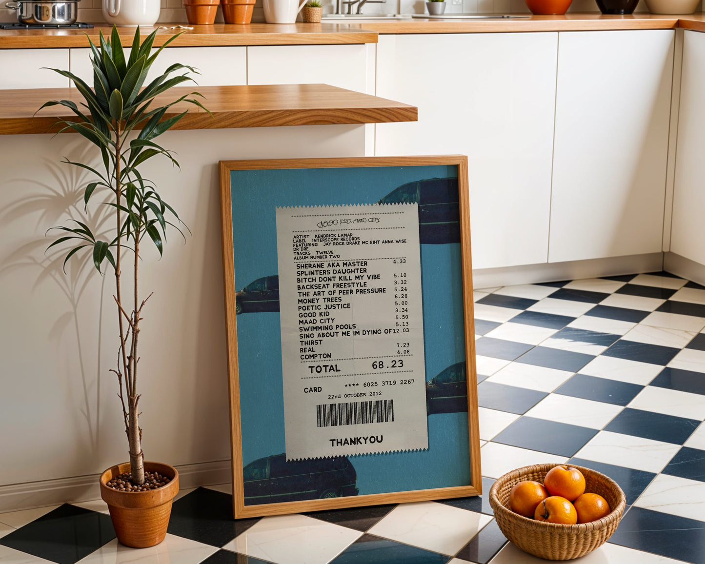 Kendrick Lamar MAAD City receipt poster