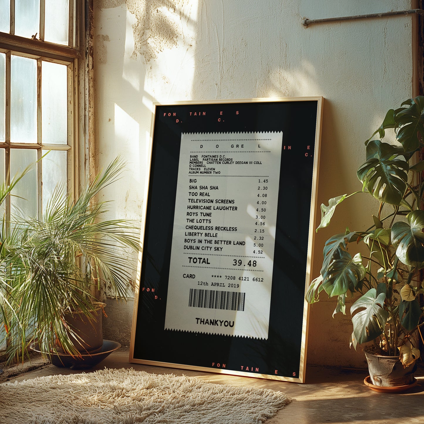 Fontaines D.C. Dogrel receipt poster
