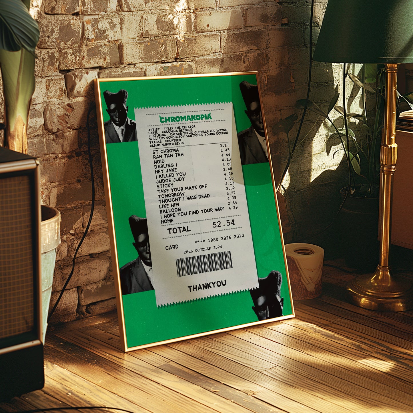 Tyler the Creator Chromakopia receipt poster