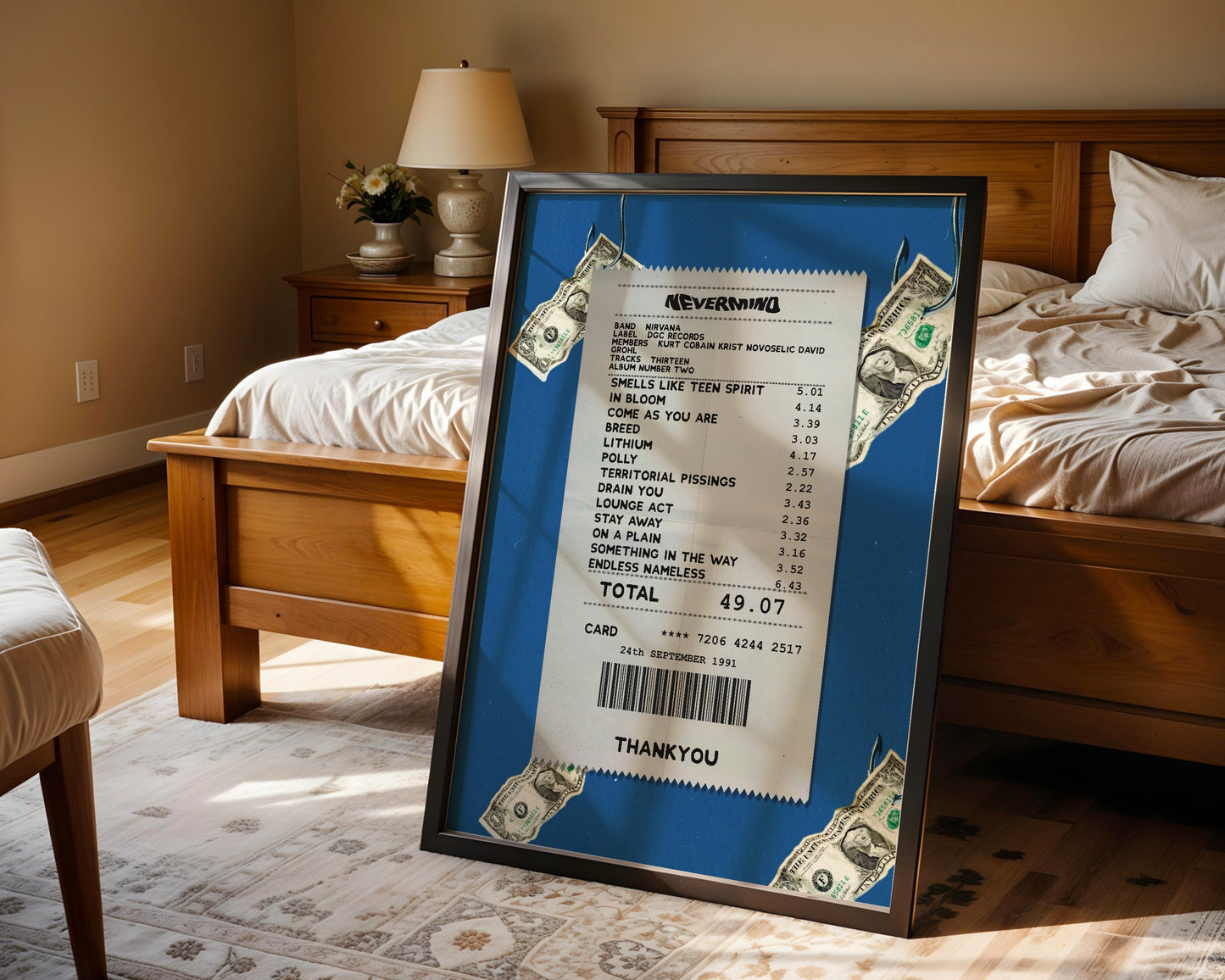 Nirvana Nevermind receipt poster