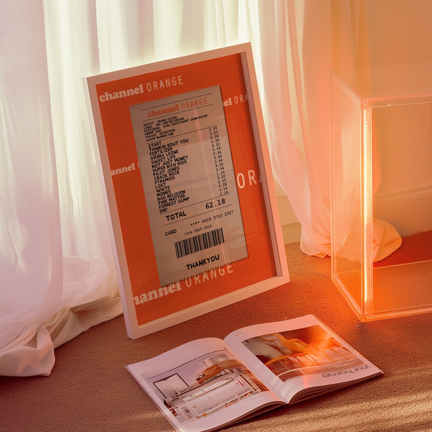 Frank Ocean Channel Orange receipt poster