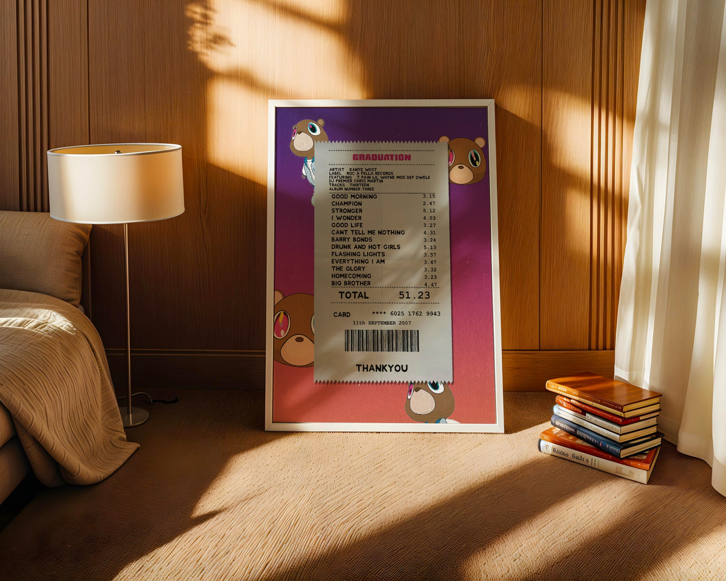 Kanye West Graduation receipt poster