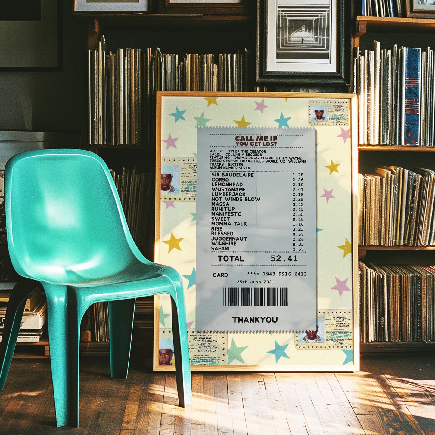 Tyler the Creator Call me if you get lost receipt poster