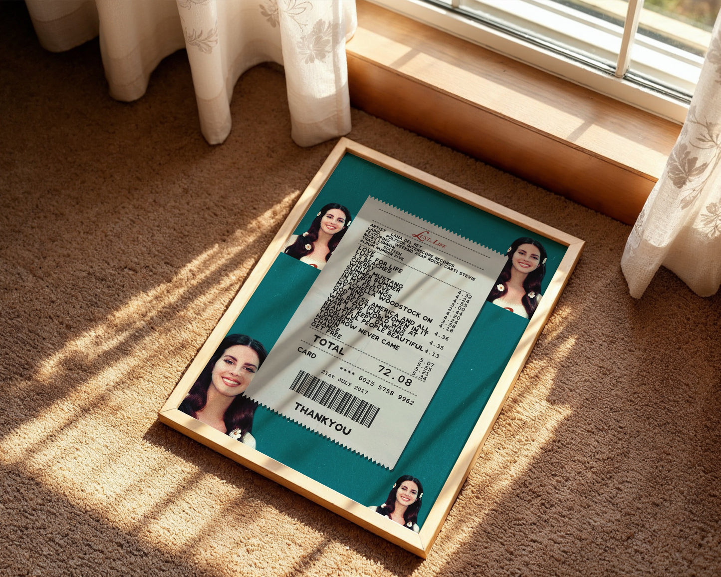 Lana Del Rey Lust for Life receipt poster