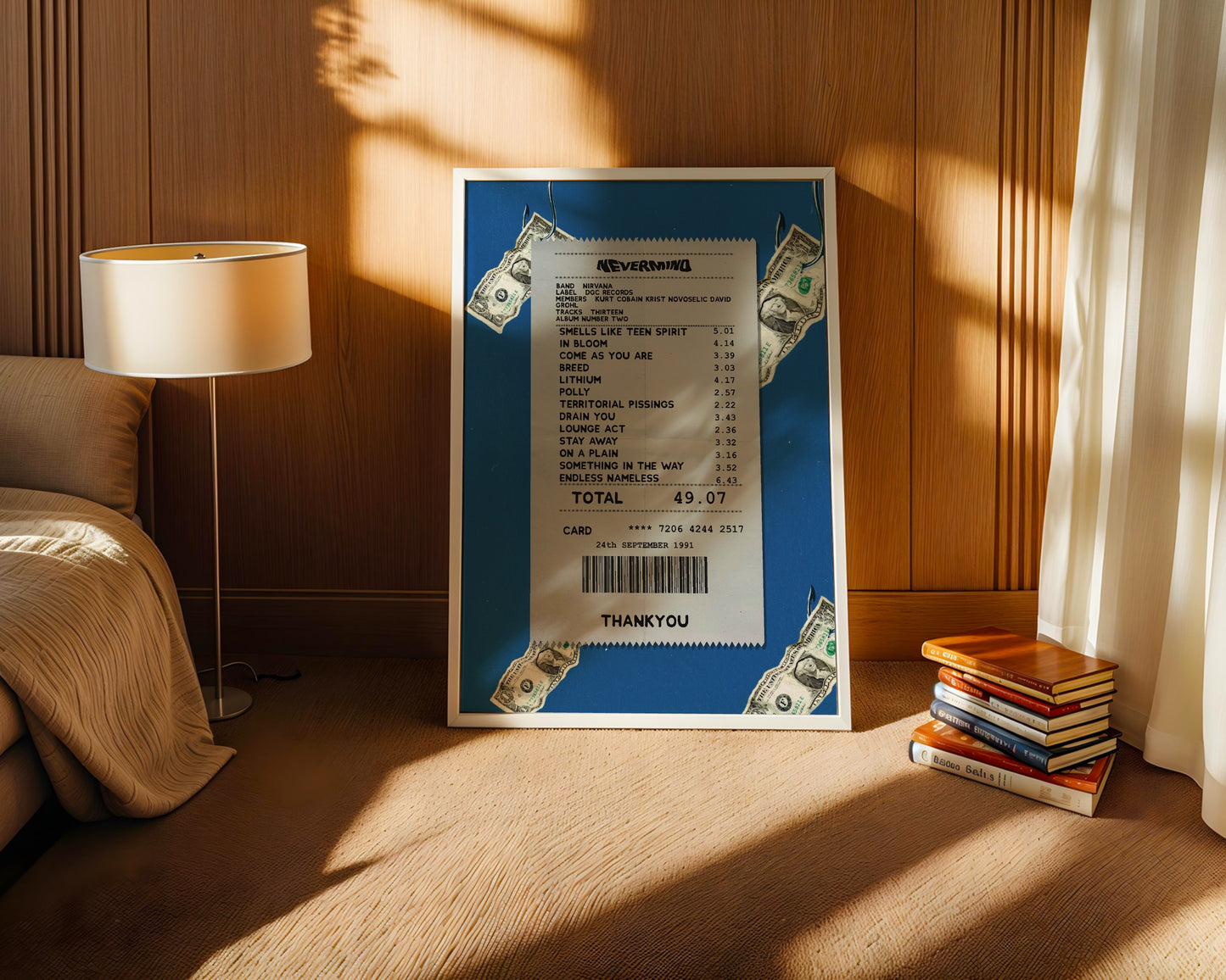 Nirvana Nevermind receipt poster