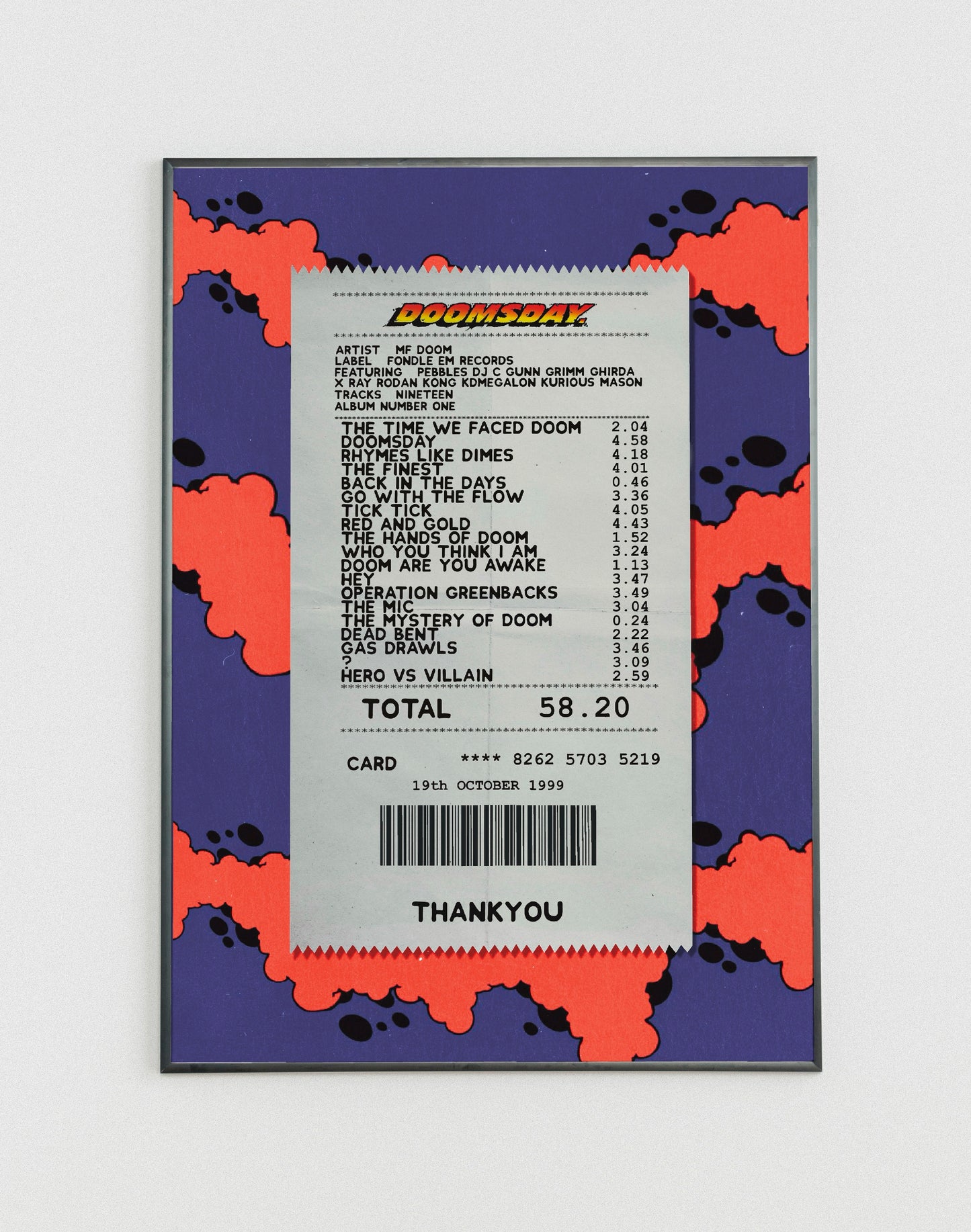MF DOOM Operation Doomsday receipt poster