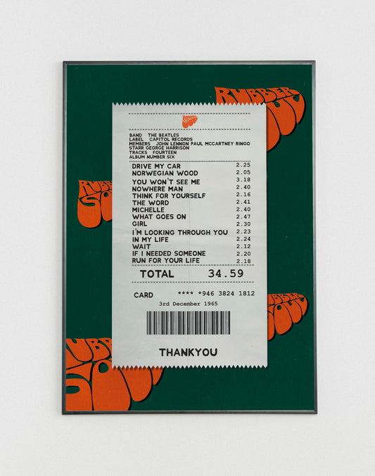 The Beatles Rubber Soul receipt poster