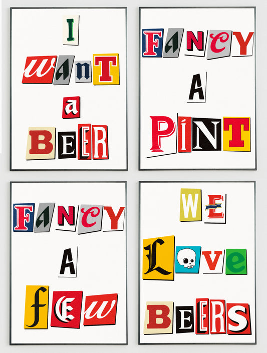 Beer letter cut outs poster