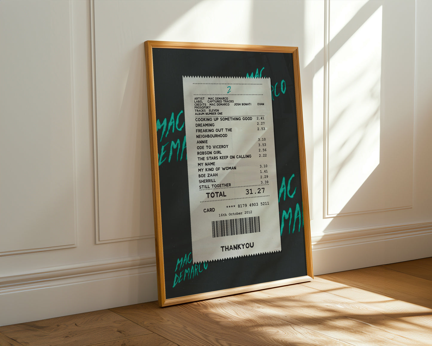 Mac DeMarco 2 receipt poster