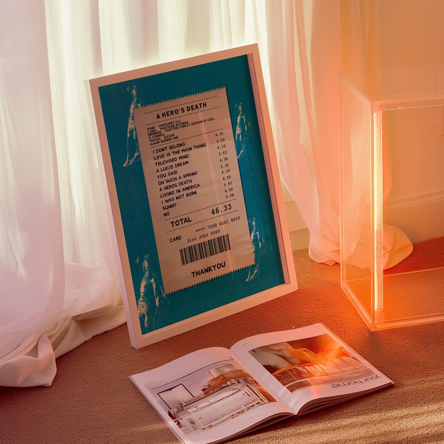 Fontaines D.C. Hero’s Death receipt poster