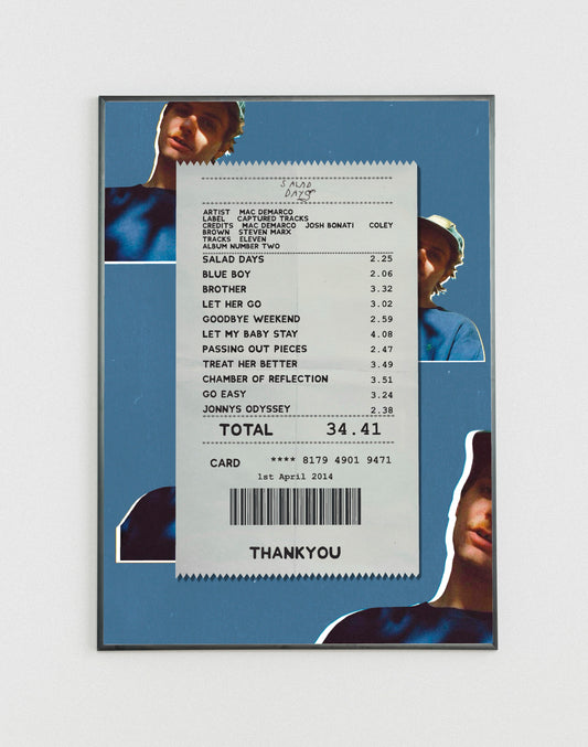 Mac DeMarco Salad Days receipt poster
