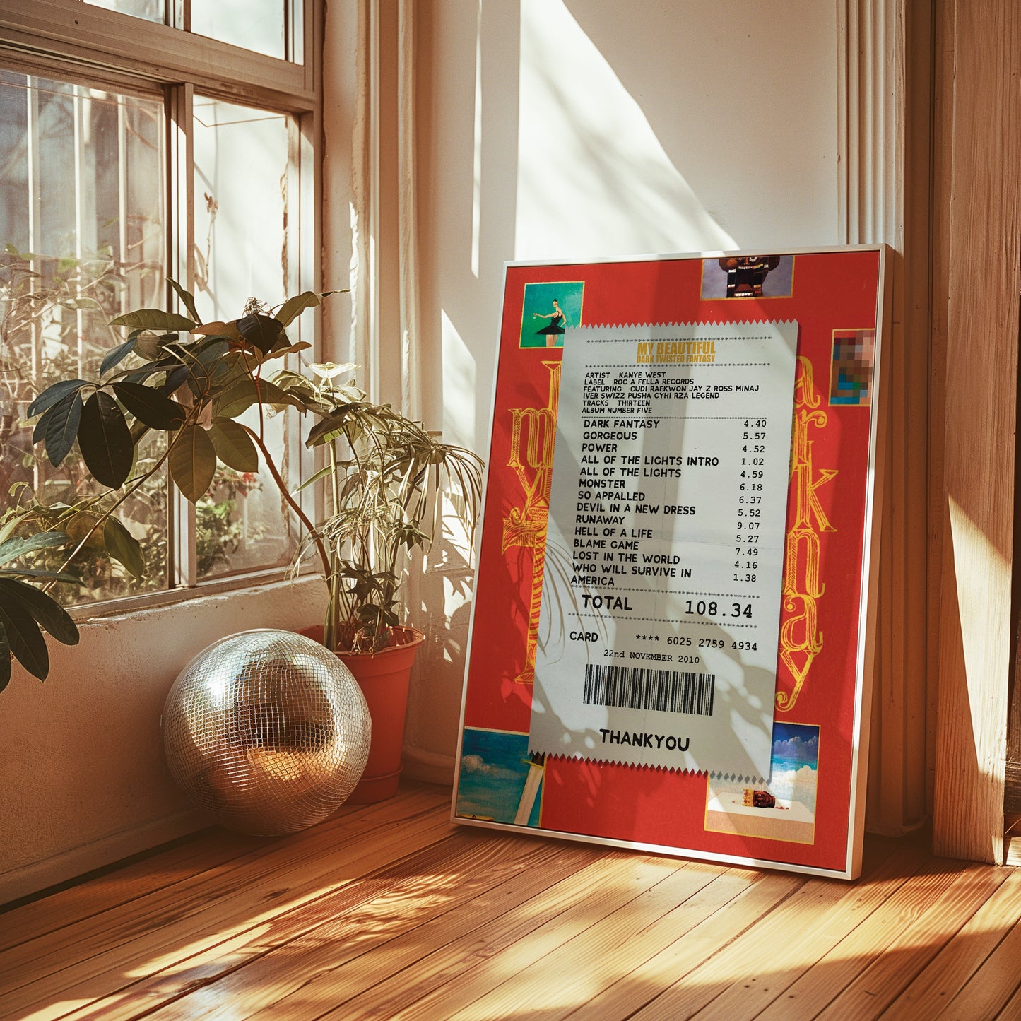 Kanye West My Beautiful Dark Twisted Fantasy receipt poster