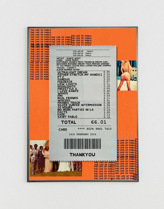 Kanye West Life of Pablo receipt poster