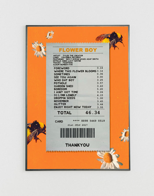 Tyler the Creator Flower Boy receipt poster