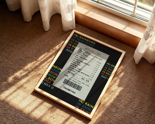 Radiohead In Rainbows receipt poster