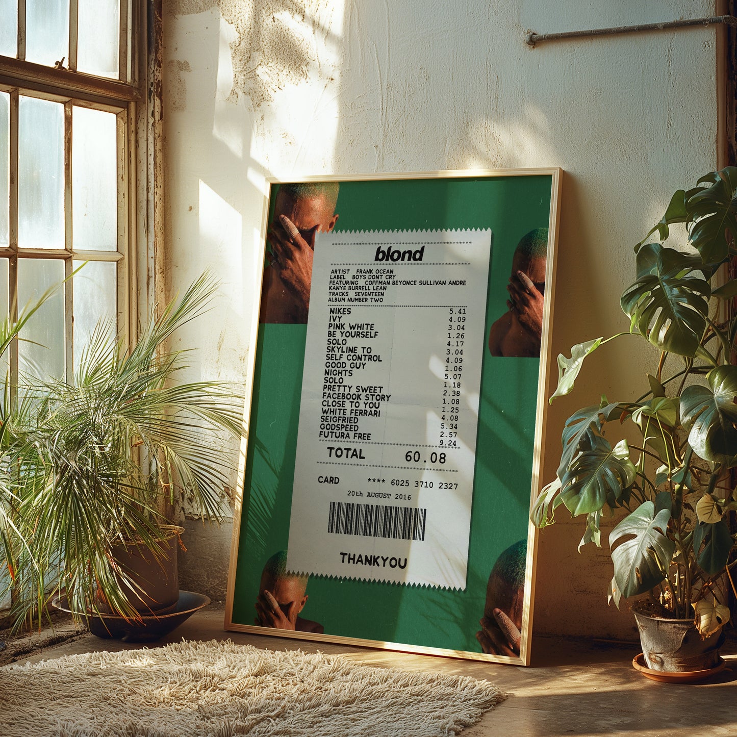 Frank Ocean Blonde receipt poster