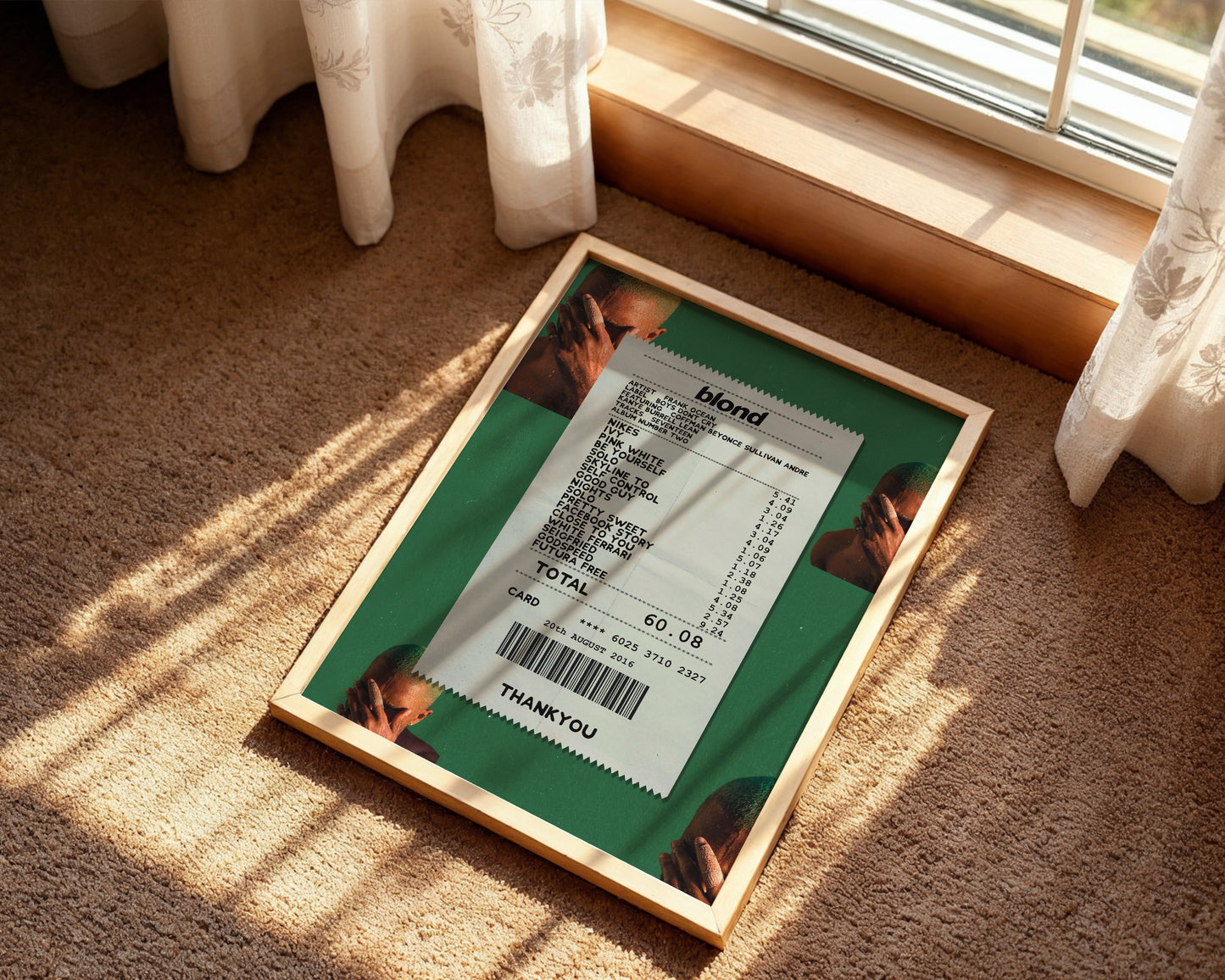 Frank Ocean Blonde receipt poster