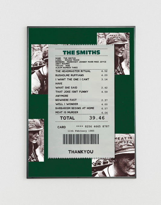 The Smiths Meat is Murder receipt poster
