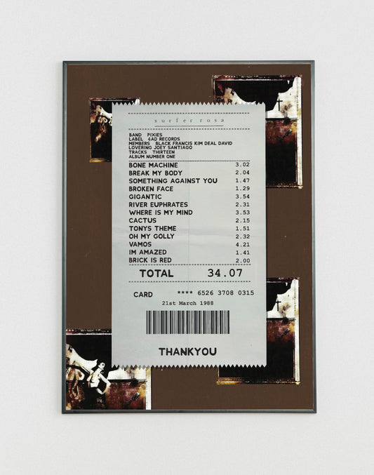 Pixies Surfer Rosa receipt poster