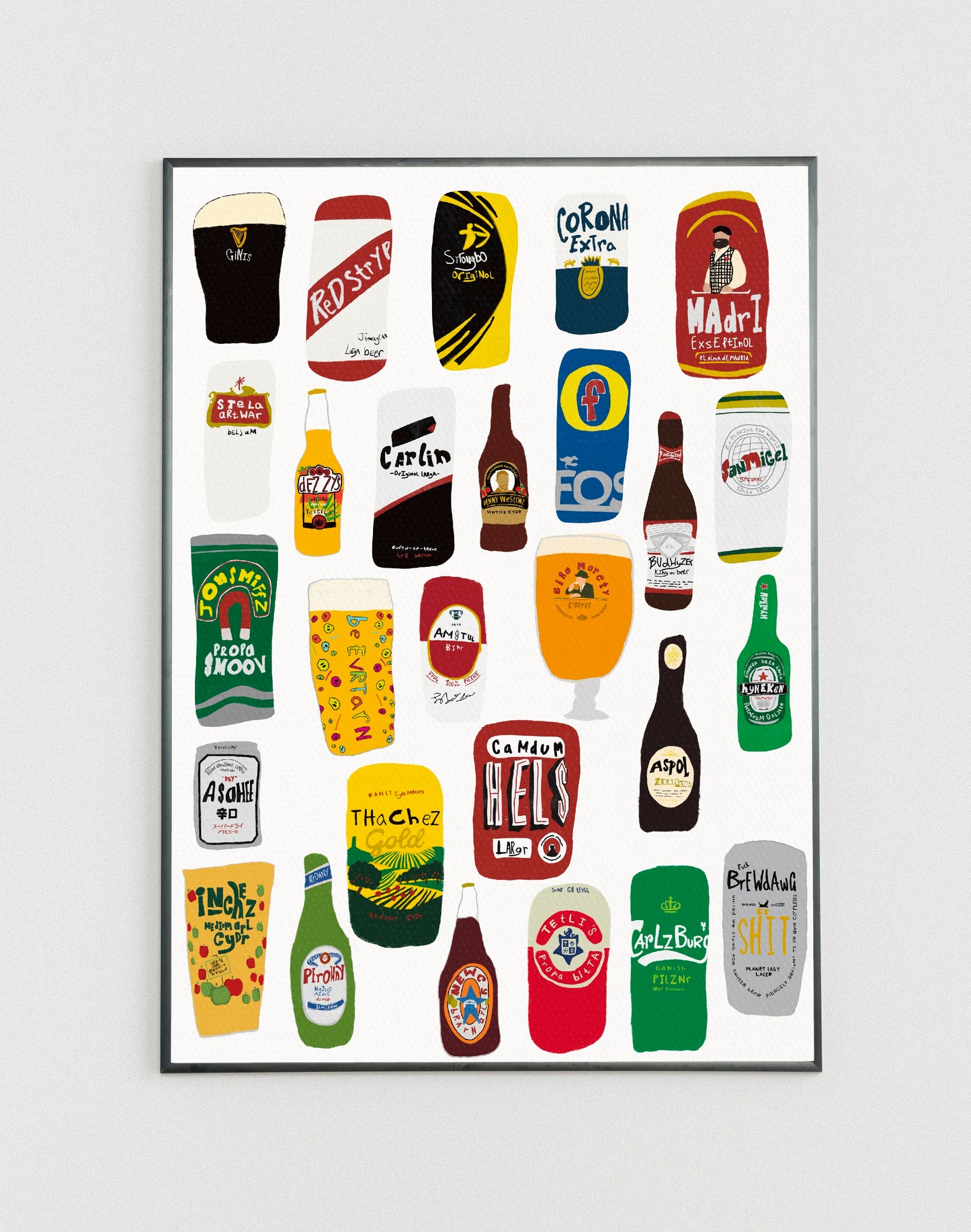 Shit beer drawings poster