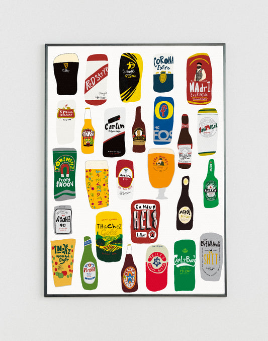 Shit beer drawings poster