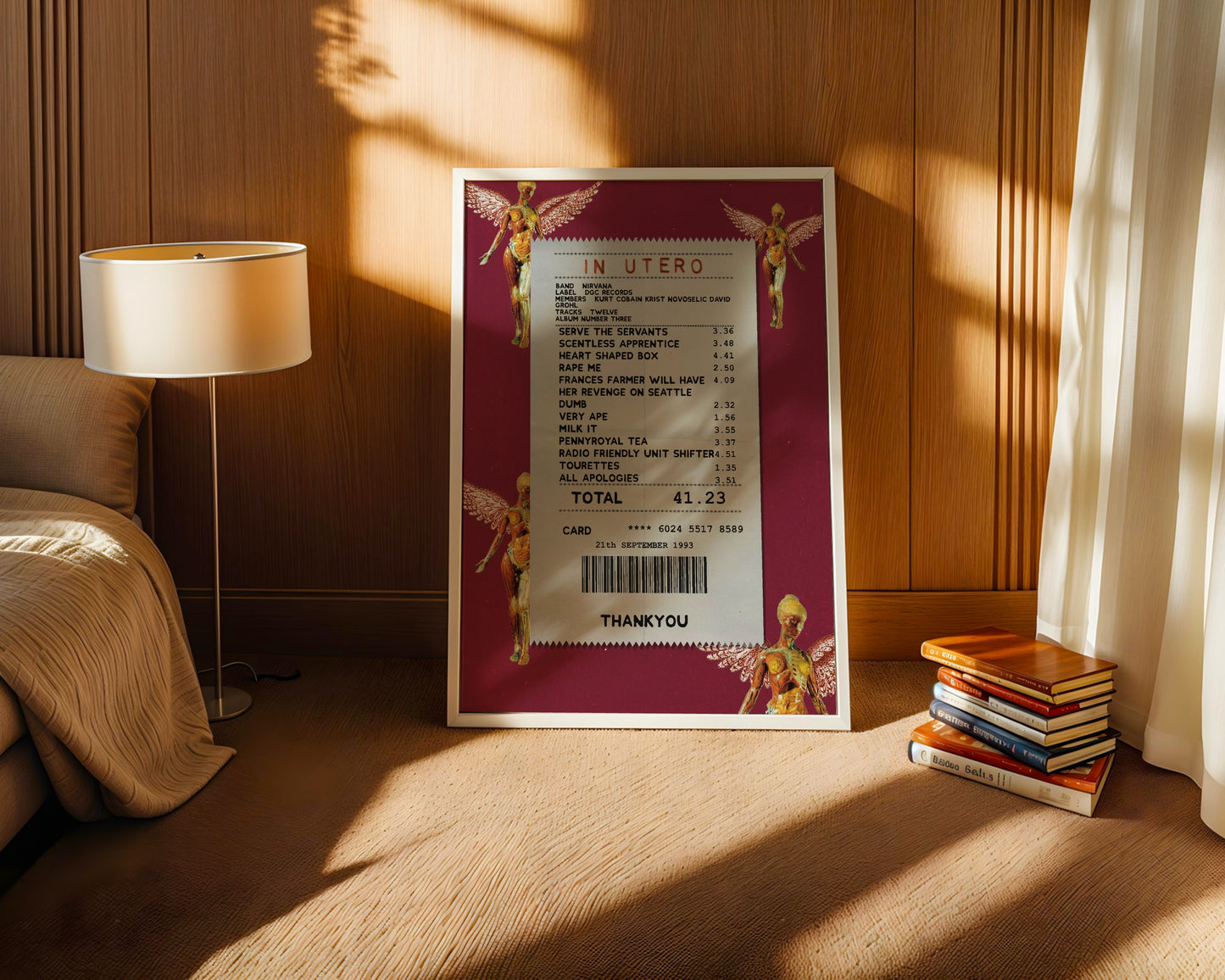 Nirvana In Utero receipt poster
