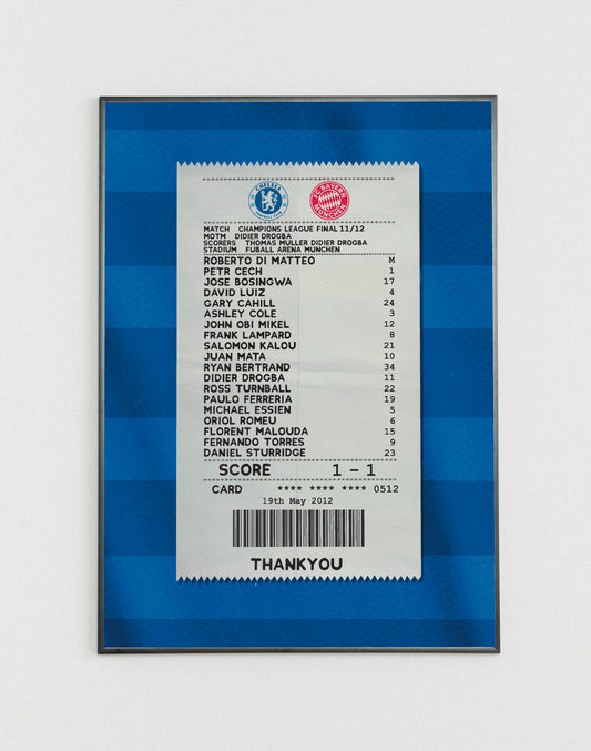 Chelsea 2012 UCL Final match receipt poster