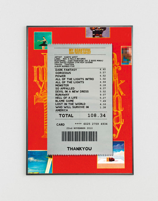 Kanye West My Beautiful Dark Twisted Fantasy receipt poster