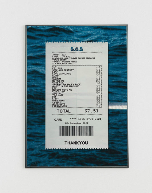 SZA S.O.S receipt poster