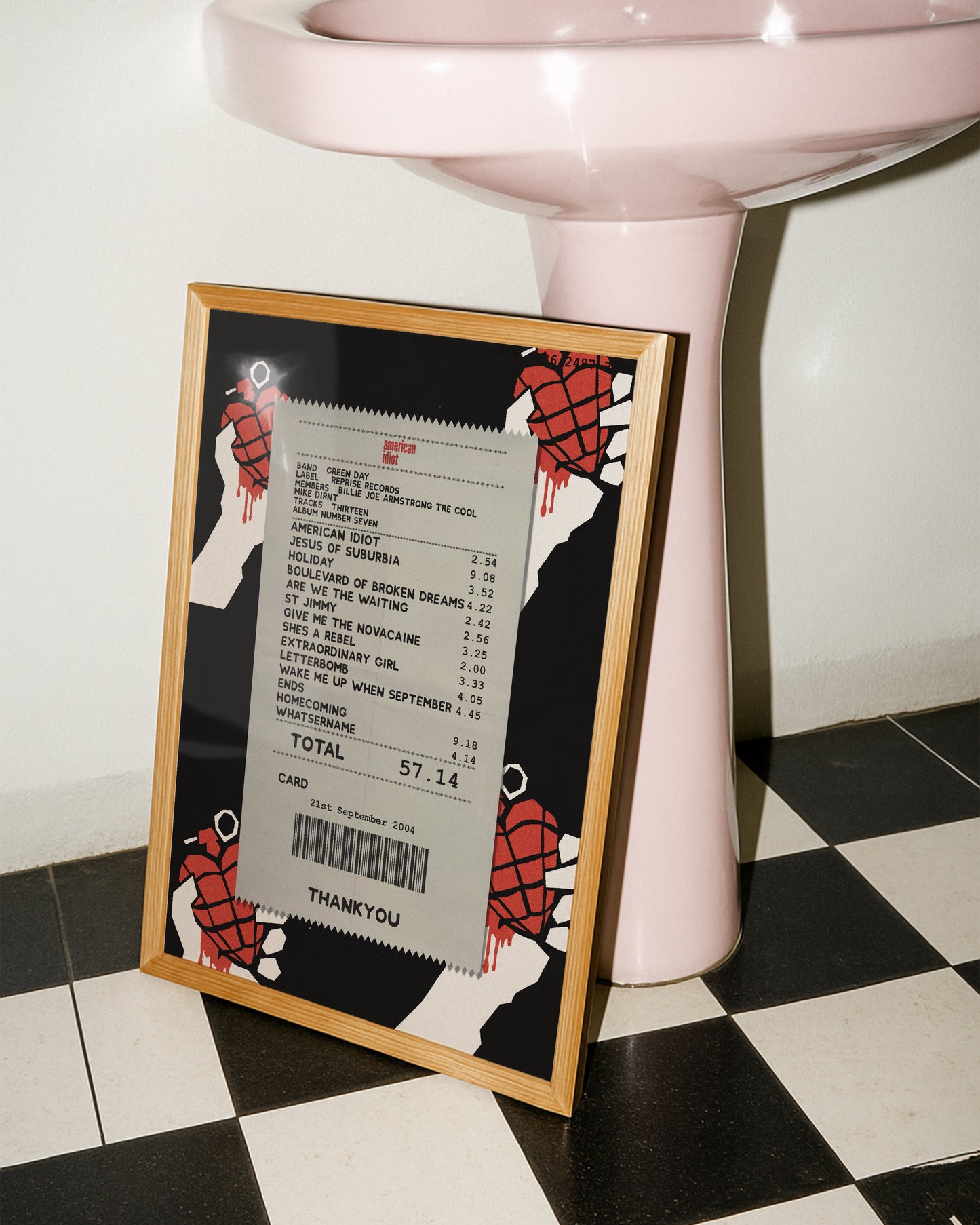 Green Day American Idiot receipt poster