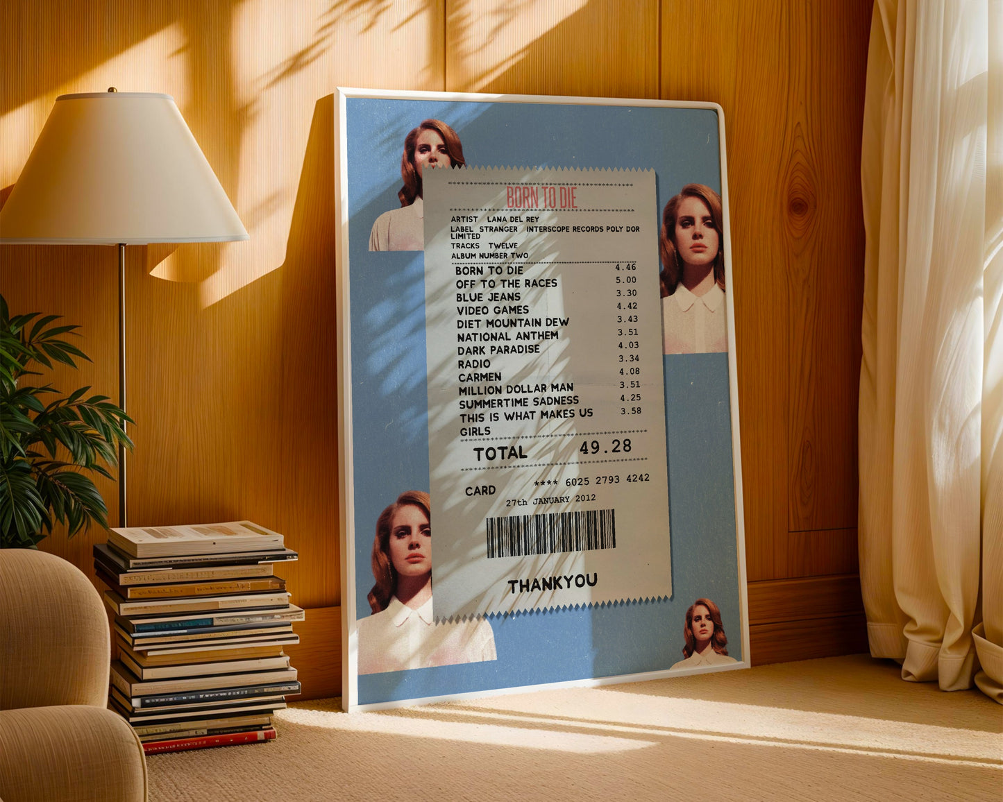 Lana Del Rey Born to Die receipt poster
