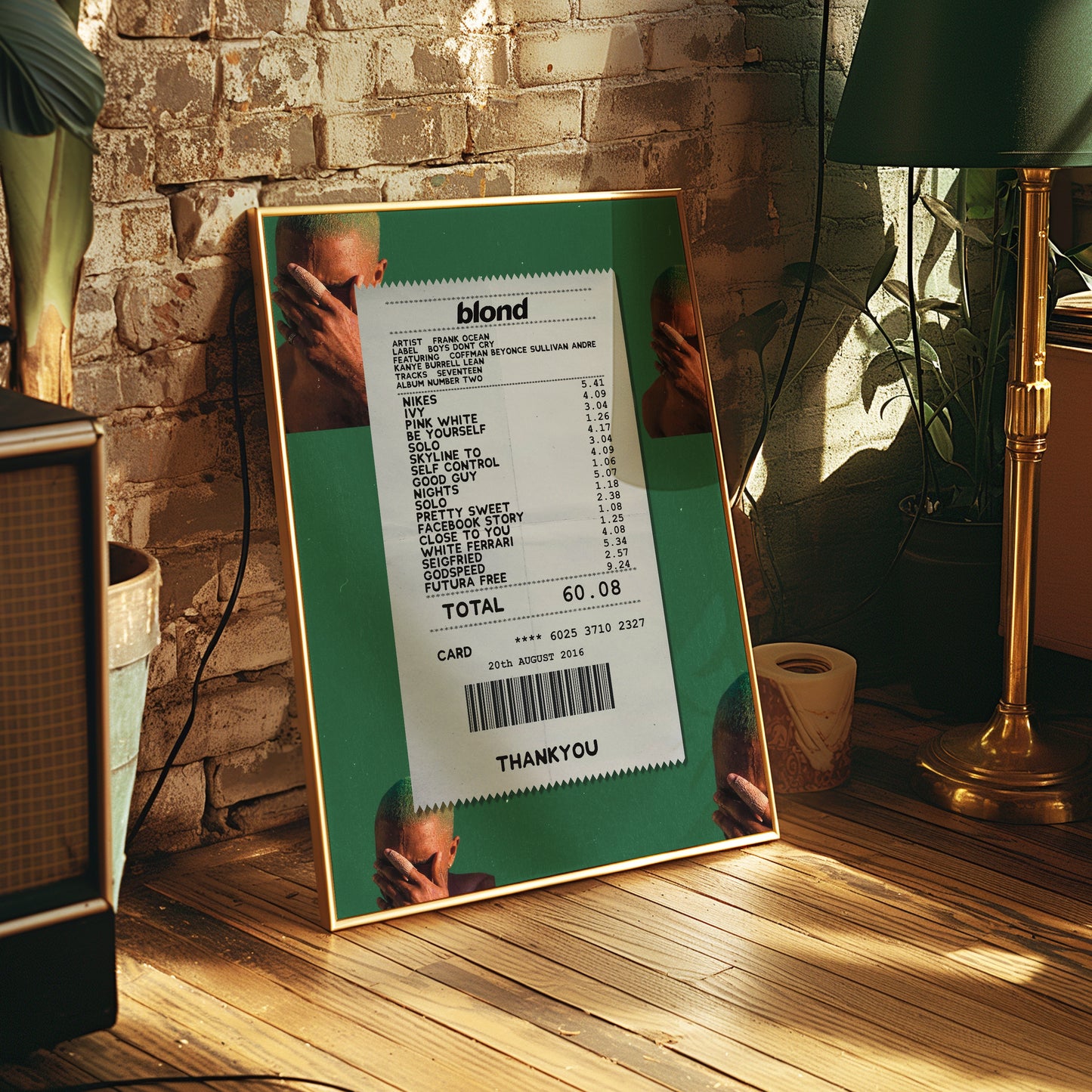 Frank Ocean Blonde receipt poster