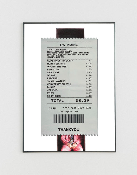 Mac Miller Swimming receipt poster