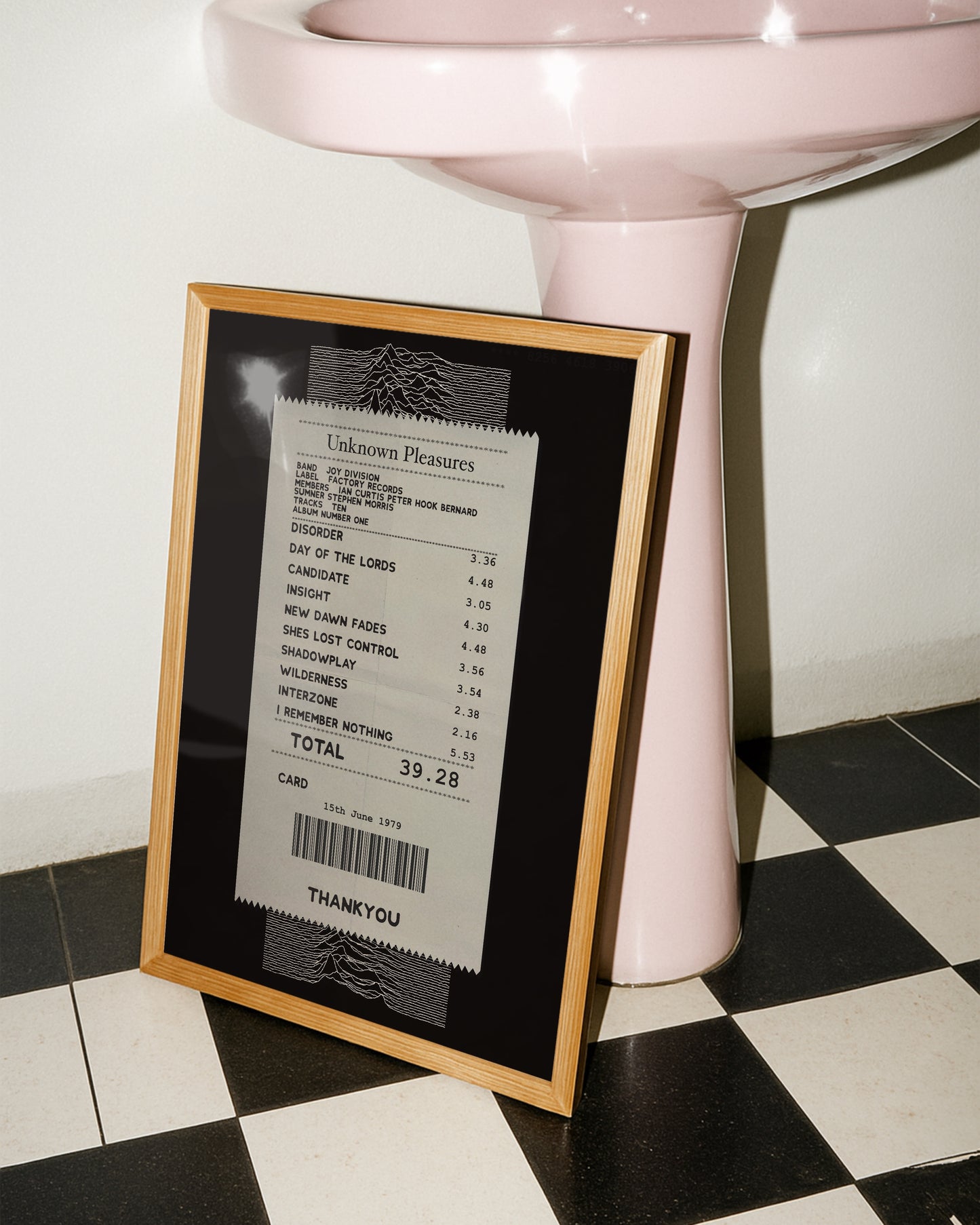Joy Division Unknown Pleasures receipt poster