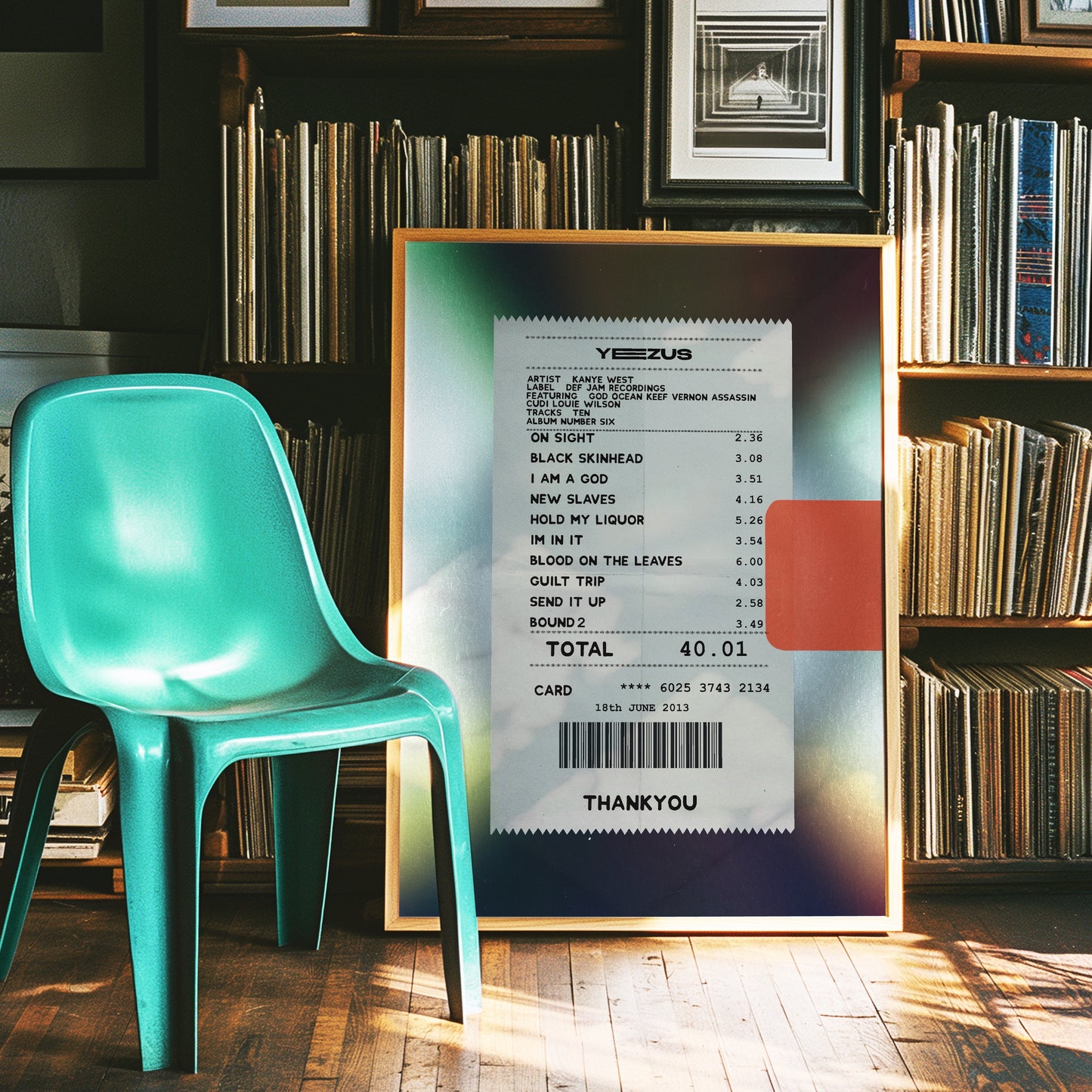 Kanye West Yeezus receipt poster