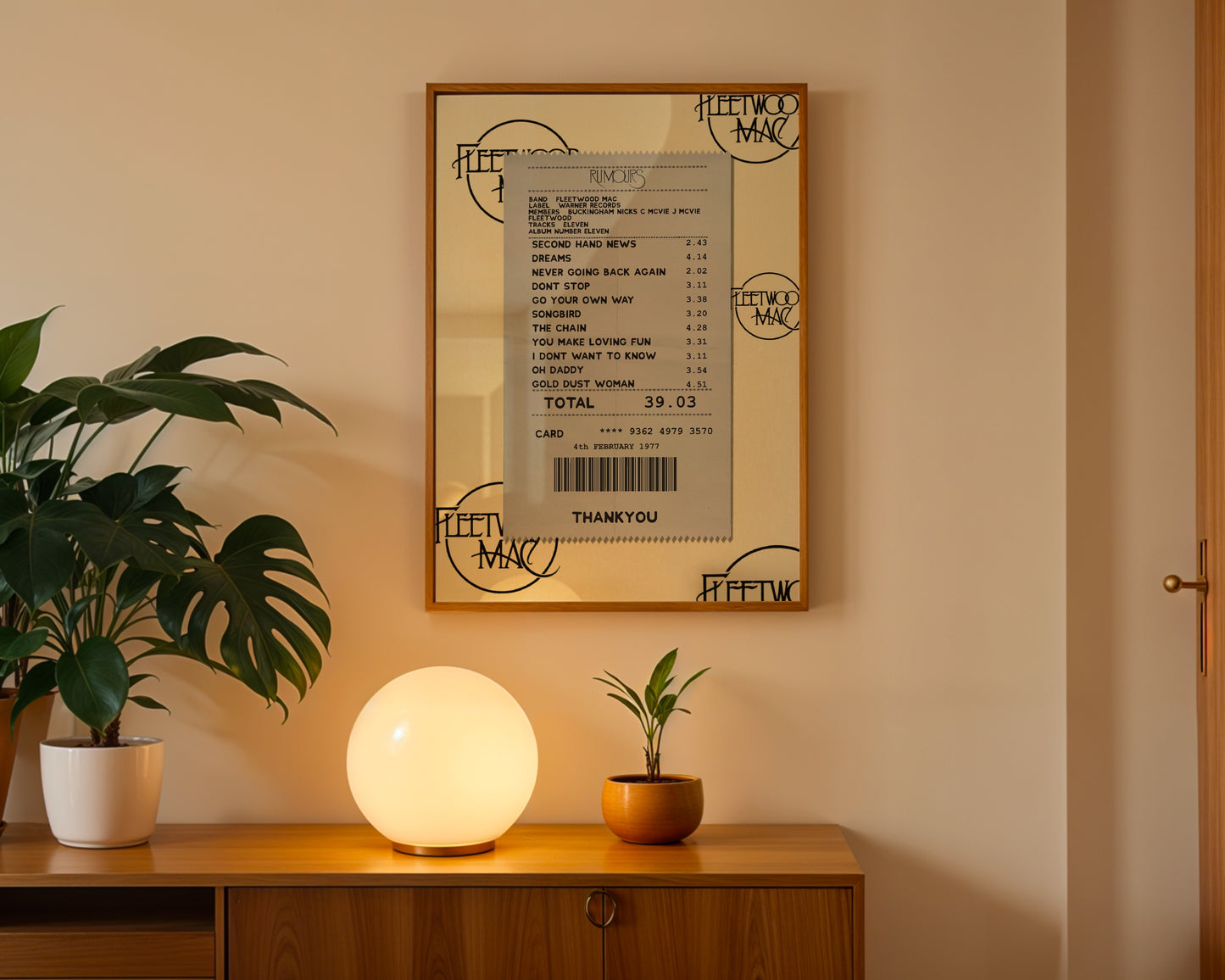 Fleetwood Mac Rumours receipt poster