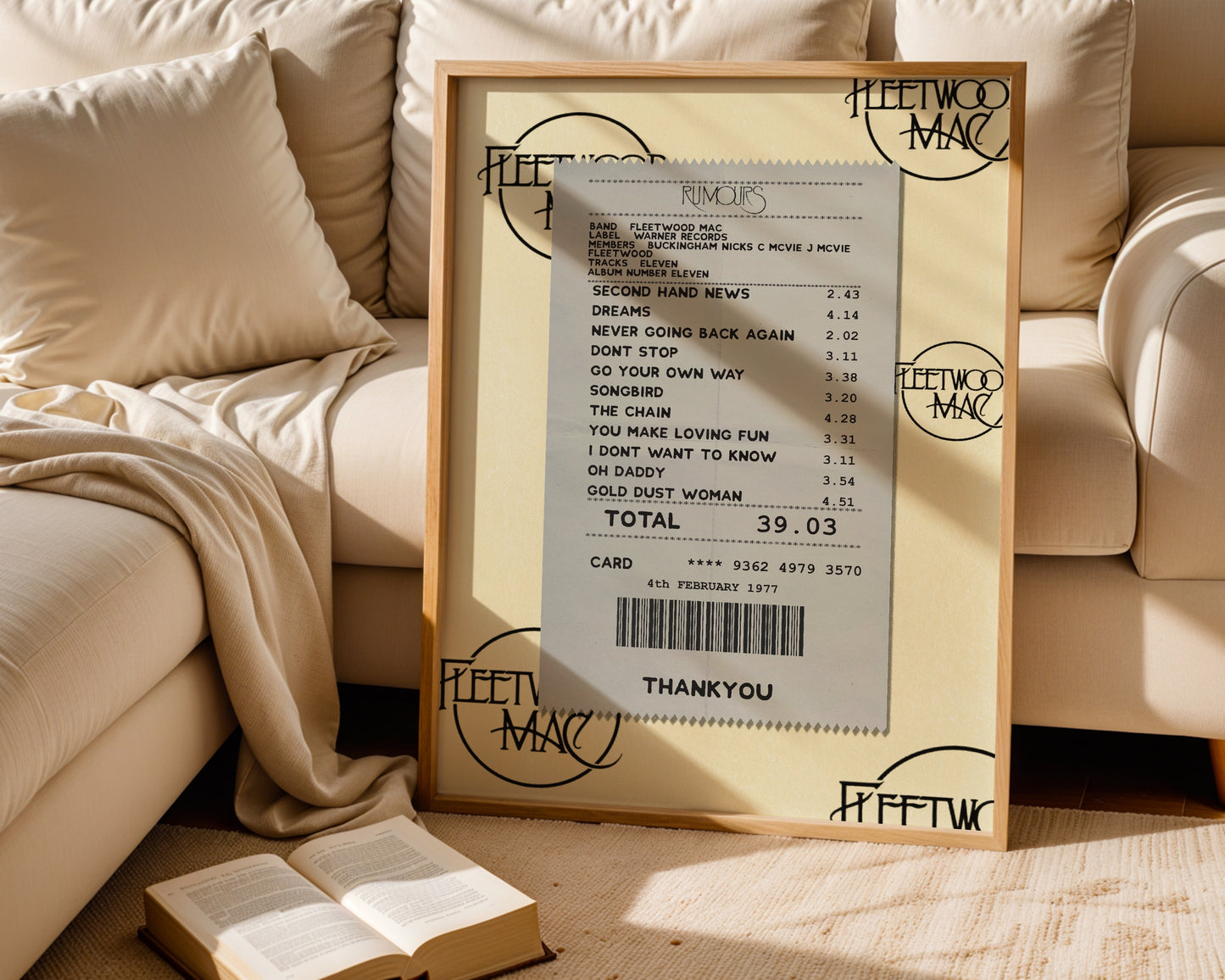 Fleetwood Mac Rumours receipt poster