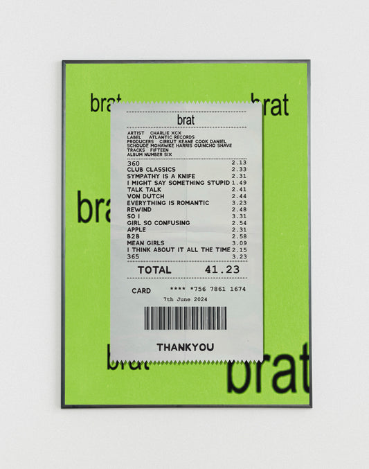 Charlie XCX Brat receipt poster