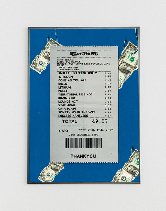 Nirvana Nevermind receipt poster