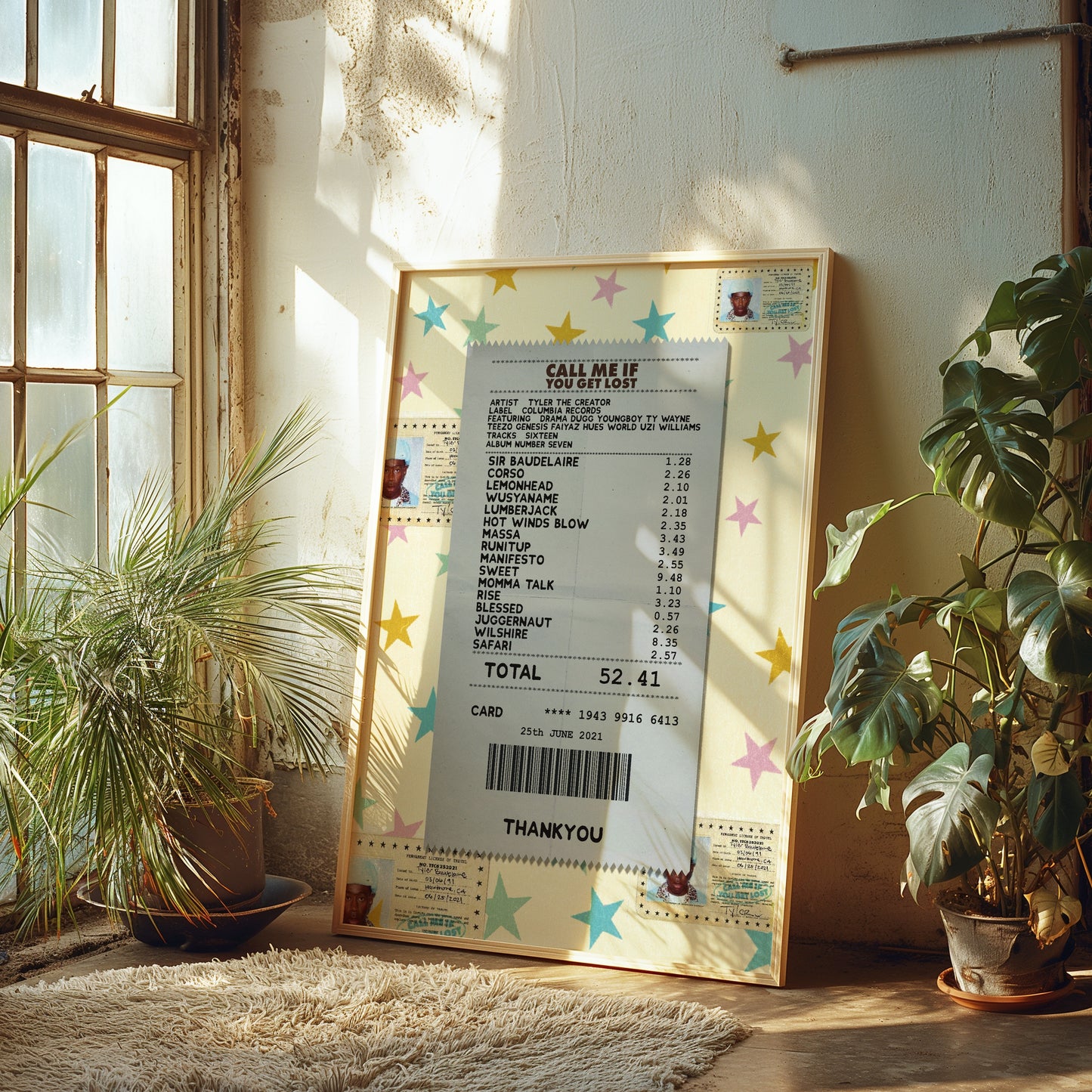 Tyler the Creator Call me if you get lost receipt poster