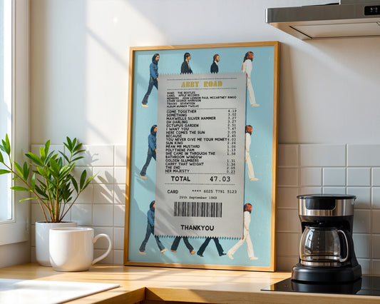 The Beatles Abbey Road receipt poster