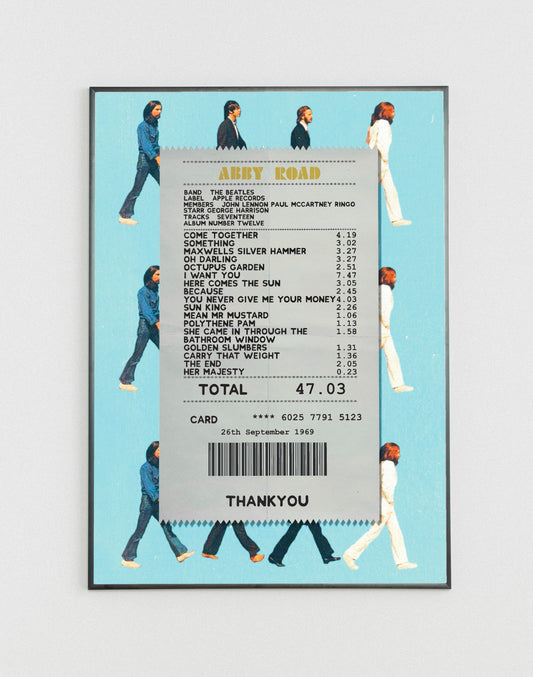 The Beatles Abbey Road receipt poster