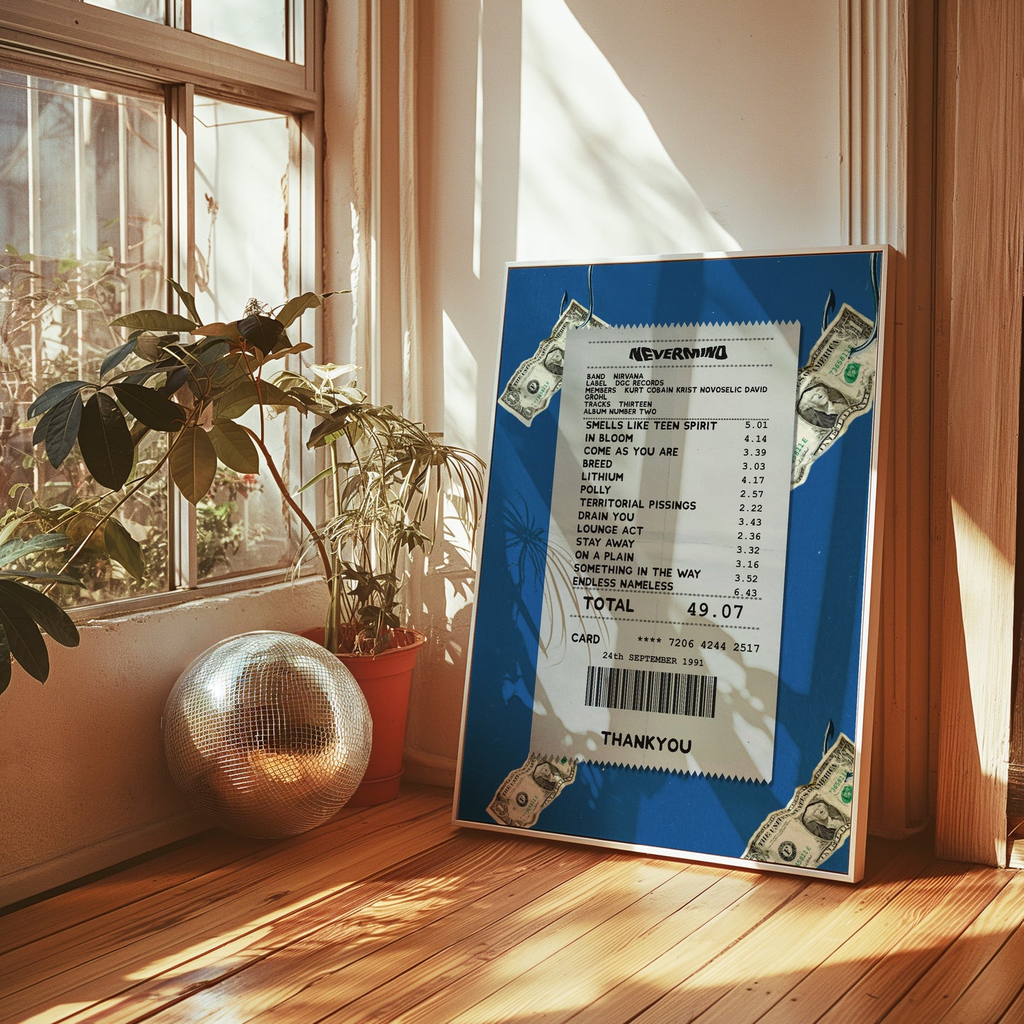 Nirvana Nevermind receipt poster
