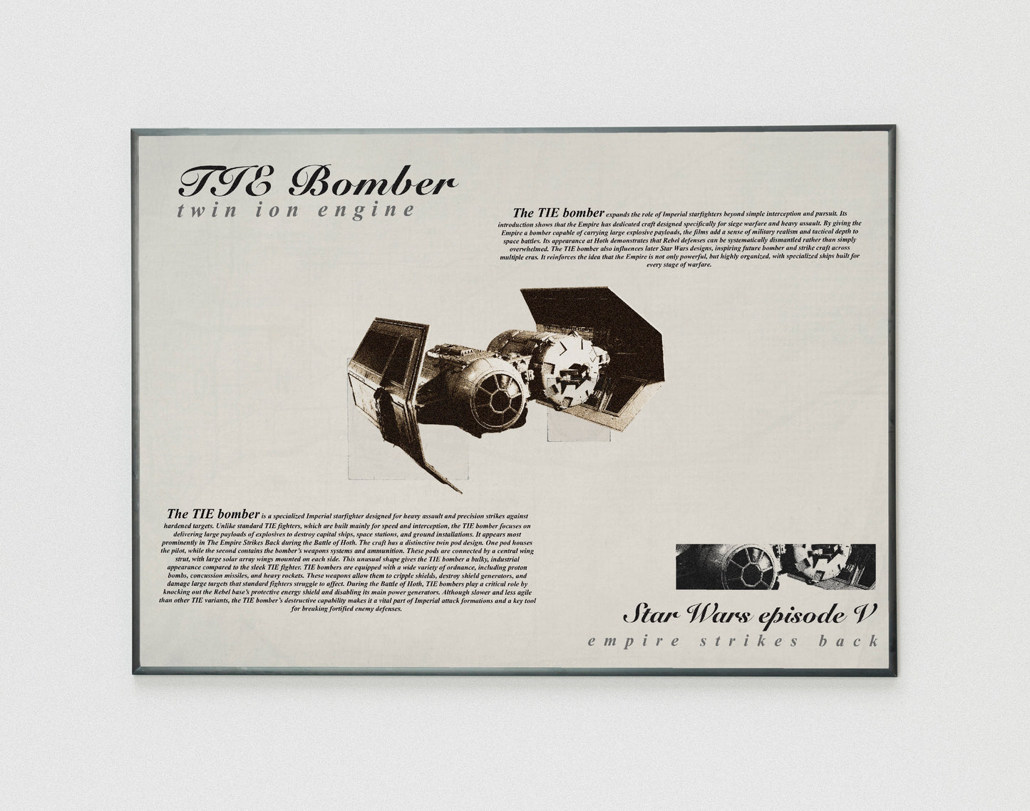 Star Wars TIE Bomber poster