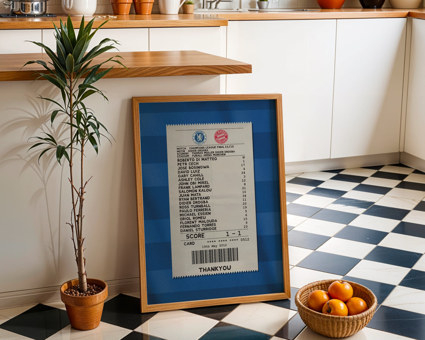 Chelsea 2012 UCL Final match receipt poster