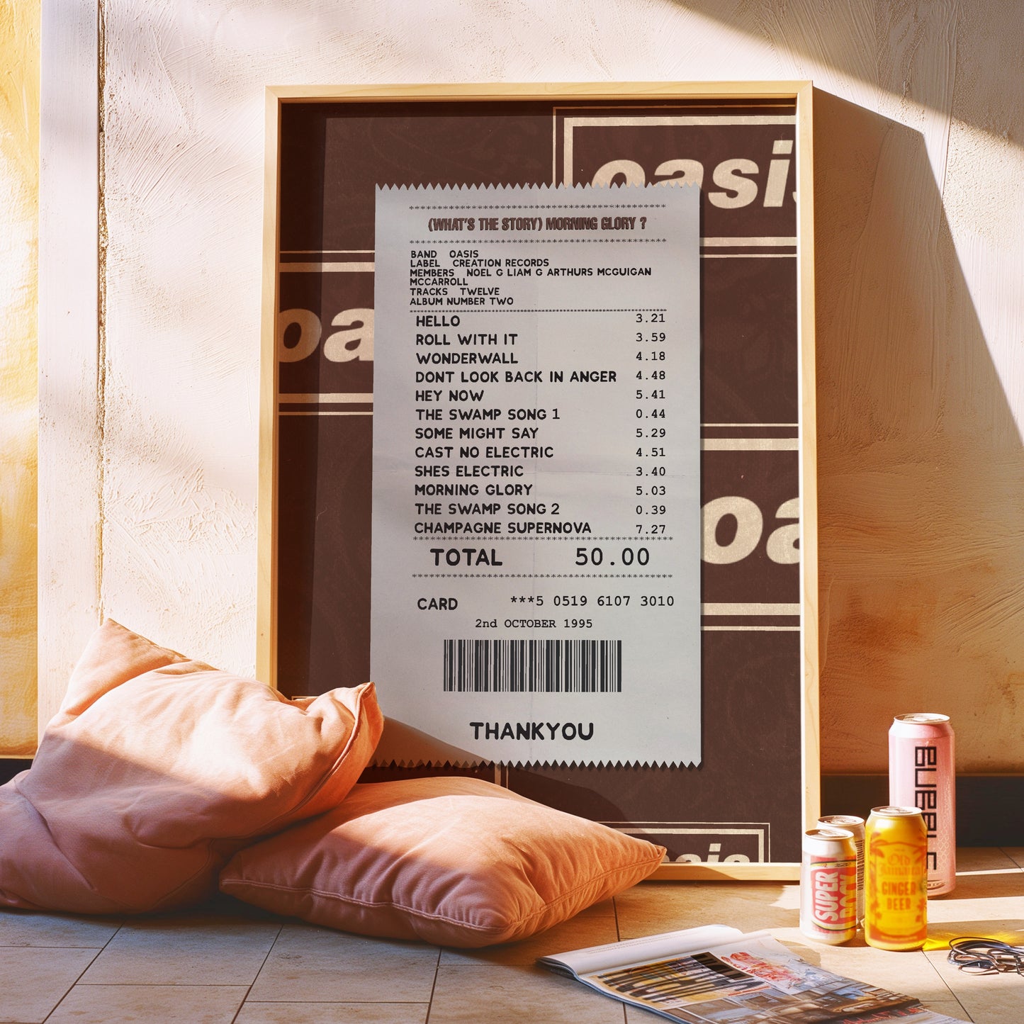 Oasis Morning Glory receipt poster