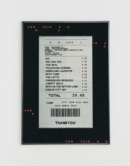 Fontaines D.C. Dogrel receipt poster